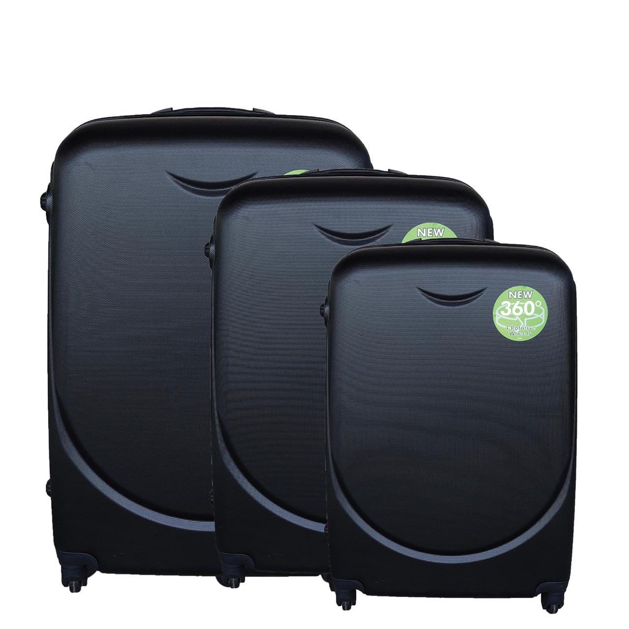 Travel Bag 3 In 1 Black (77cm-65cm-54cm) 4 Rotative Wheels, B3IN1 Black